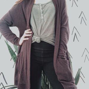 American Eagle Outfitters OpenBack Purple Cardigan